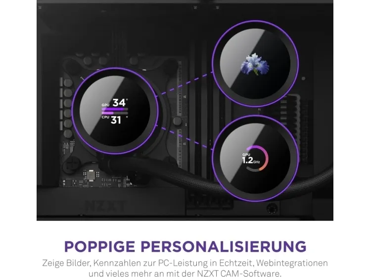 NZXT Kraken 360 - Processors flydende kølesystem - med LCD-display - (for: LGA115x Socket, LGA1200, LGA1700, AM4, AM5, sTRX4, TR4) - kobber - 120 mm - mat sort