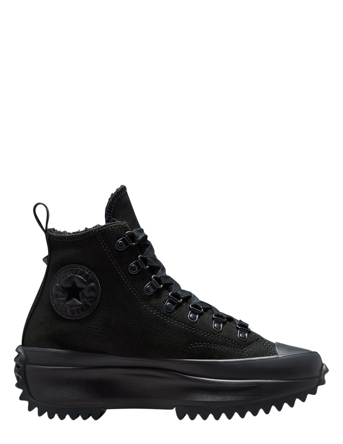converse Sneakers compensées montantes femme run star hike hi cuir noir