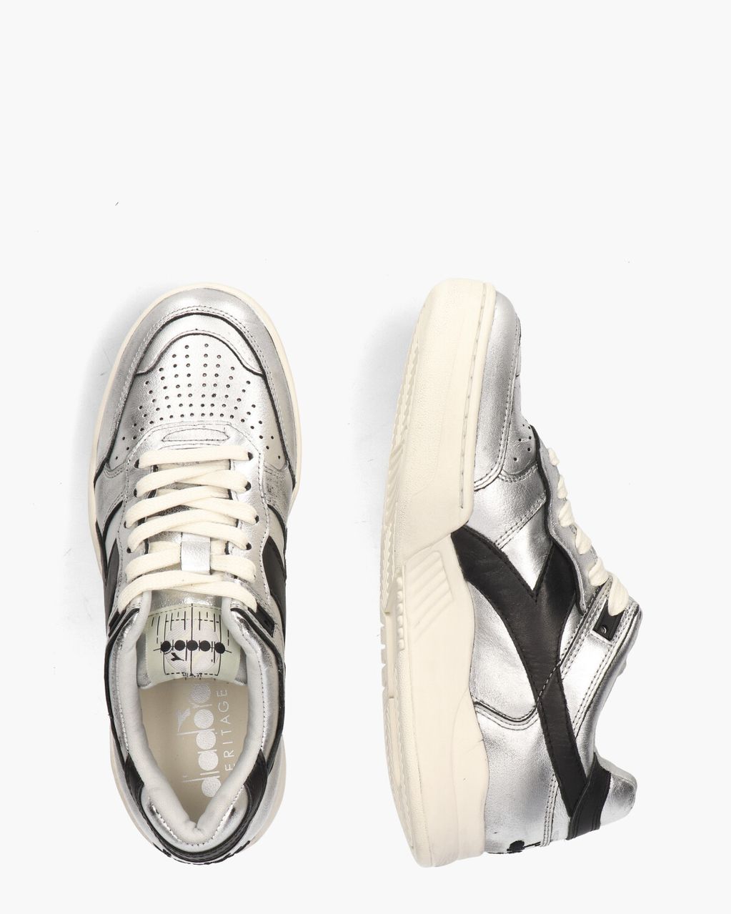 Diadora Heritage B.560 Metallic Zilver Damessneakers