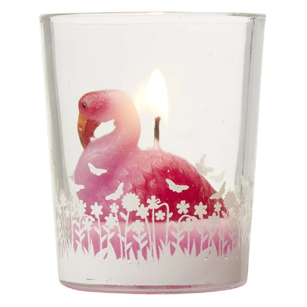 Bougie flamand rose H.6cm