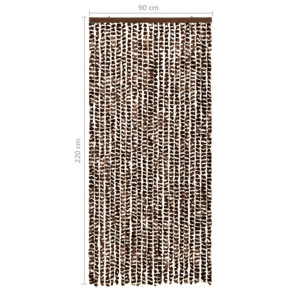 Moustiquaire marron et blanc 90x220 cm chenille