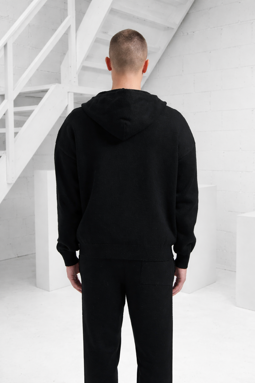 Croyez Fluffy Essence Knit Zip Hoodie Heren Zwart
