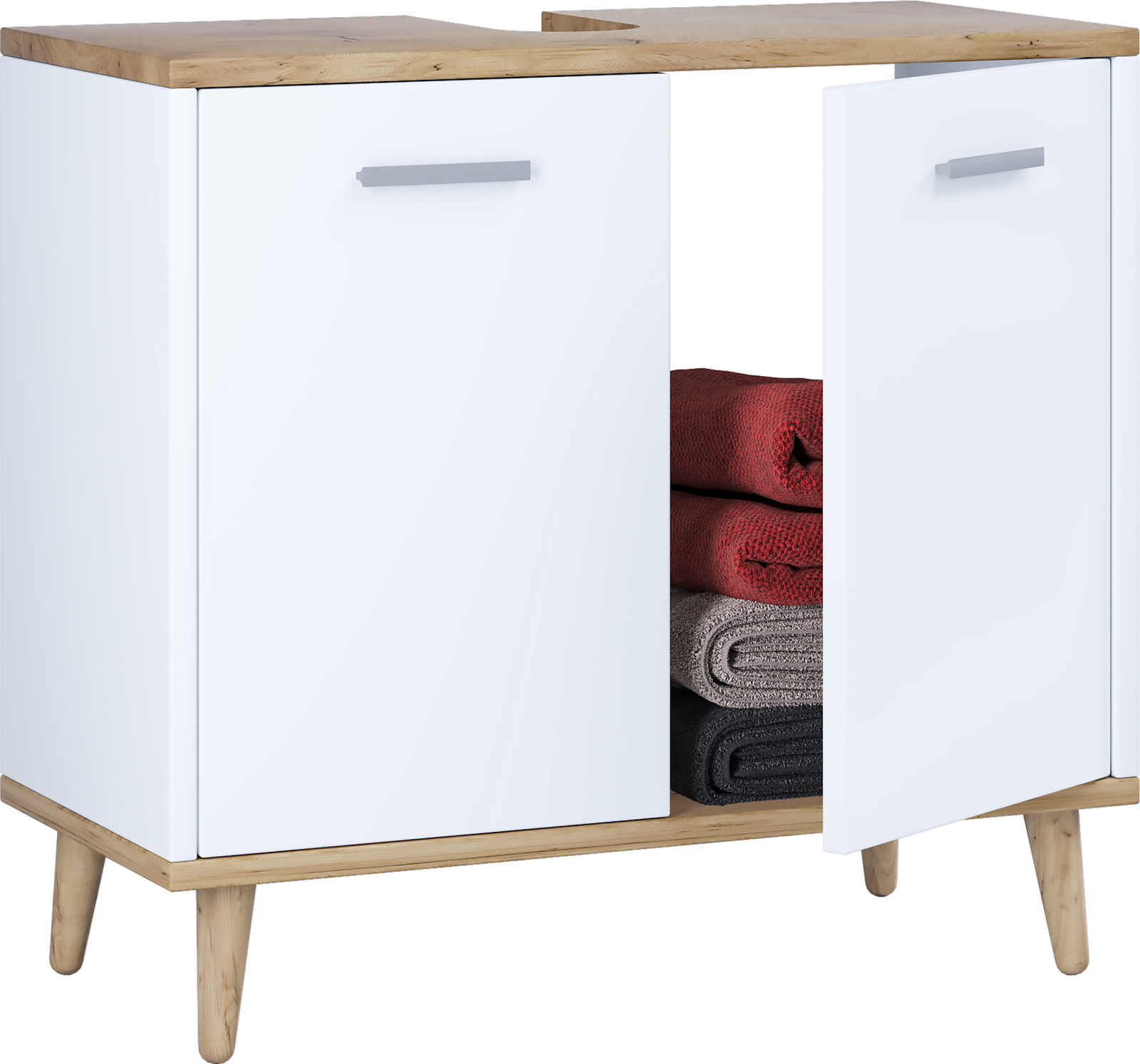 Waschbeckenunterschrank LANDOS - weiß-Honig Eiche - 60 cm