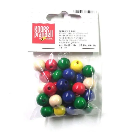 Knorr Prandell Holzperlen, 12mm, gemischt, 28 Stück