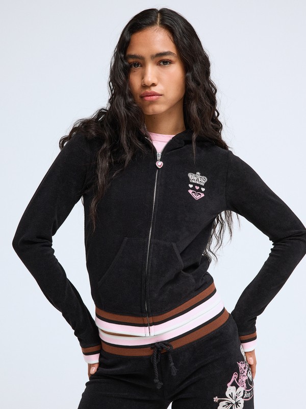 Roxy X Juicy Couture Sweat à capuche zippé Noir Femme