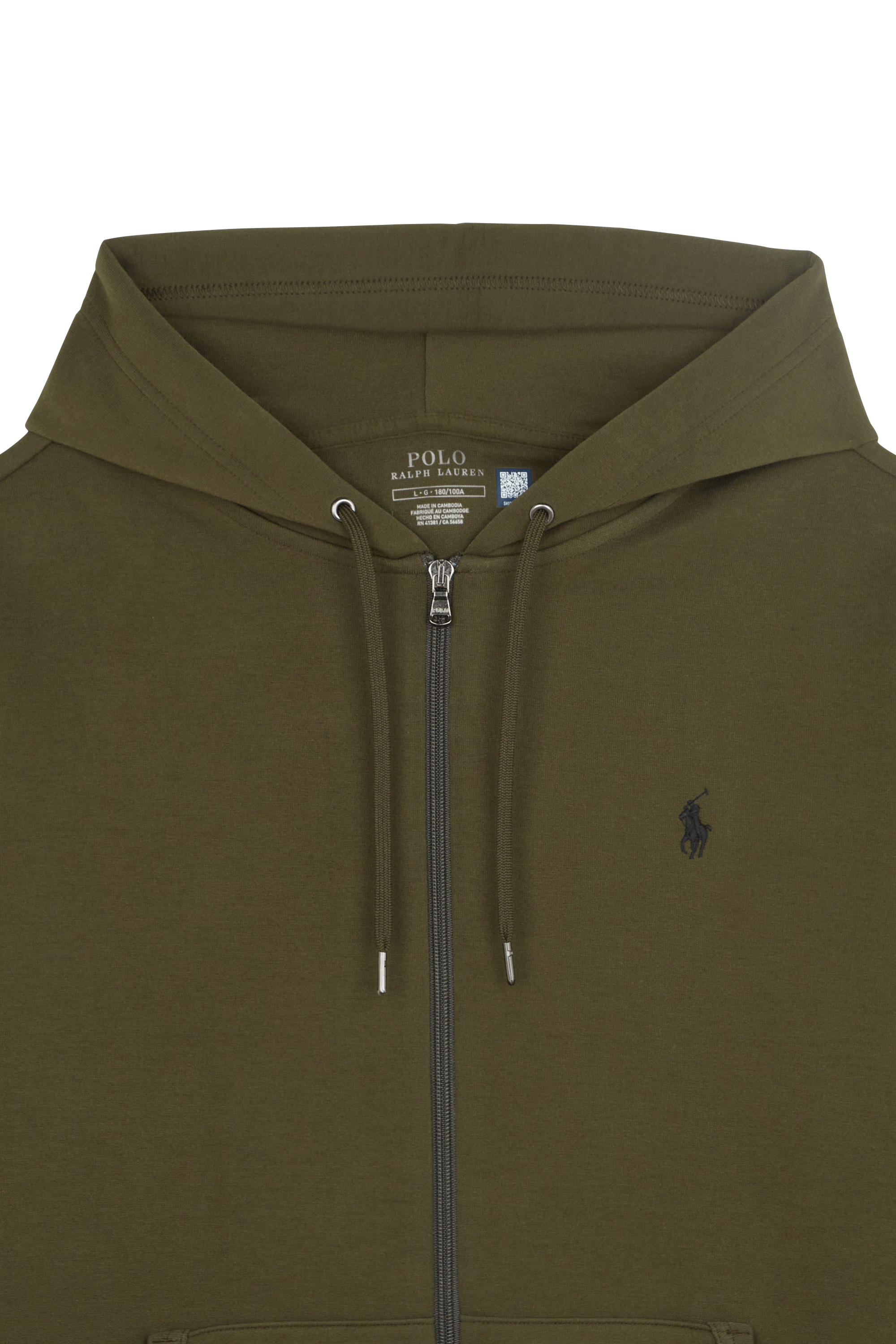 POLO RALPH LAUREN Hoodie zippé Hood Kaki
