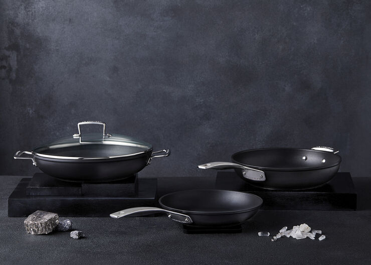 Le Creuset Sautegryde m/nonstick og glaslåg 30 cm Alu/steel