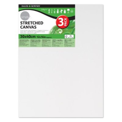 Daler Rowney Simply Canvas Pack of 3 30x40cm/12X16