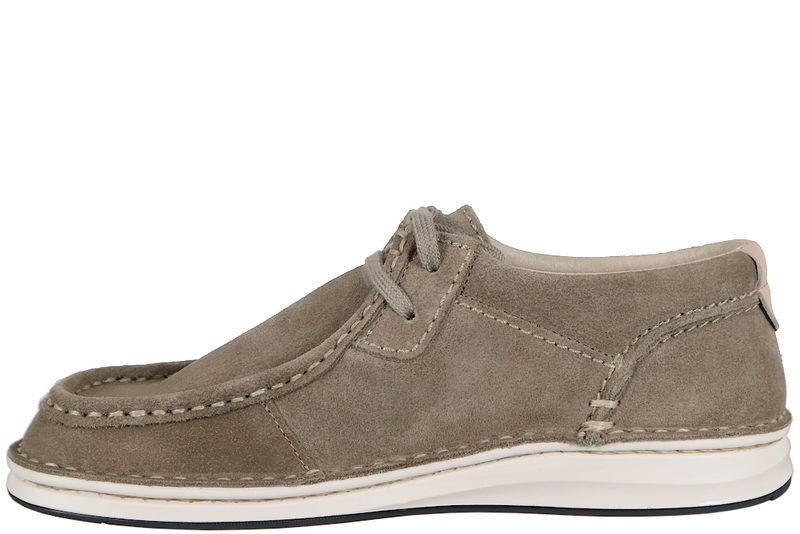BIRKENSTOCK - PASADENA TAUPE SKO I GRÅBRUNT RUSKIND
