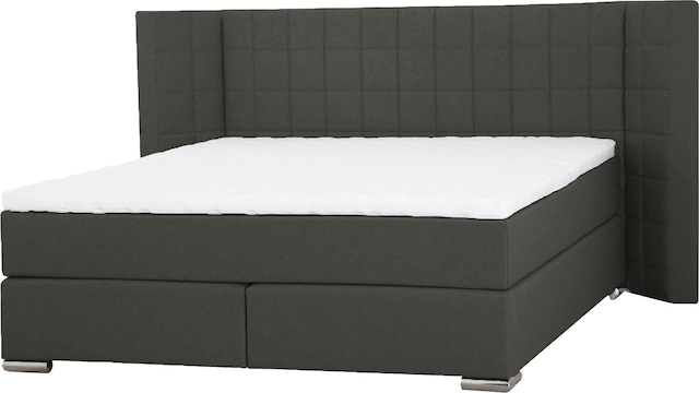 PLACES OF STYLE Boxspringbett »Piazza« mit Steppung und Kopfteil mit seitlichen Flügeln