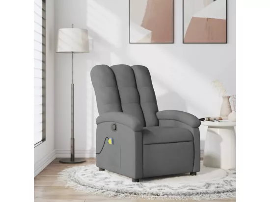 Fauteuil massant inclinable Gris foncé Tissu