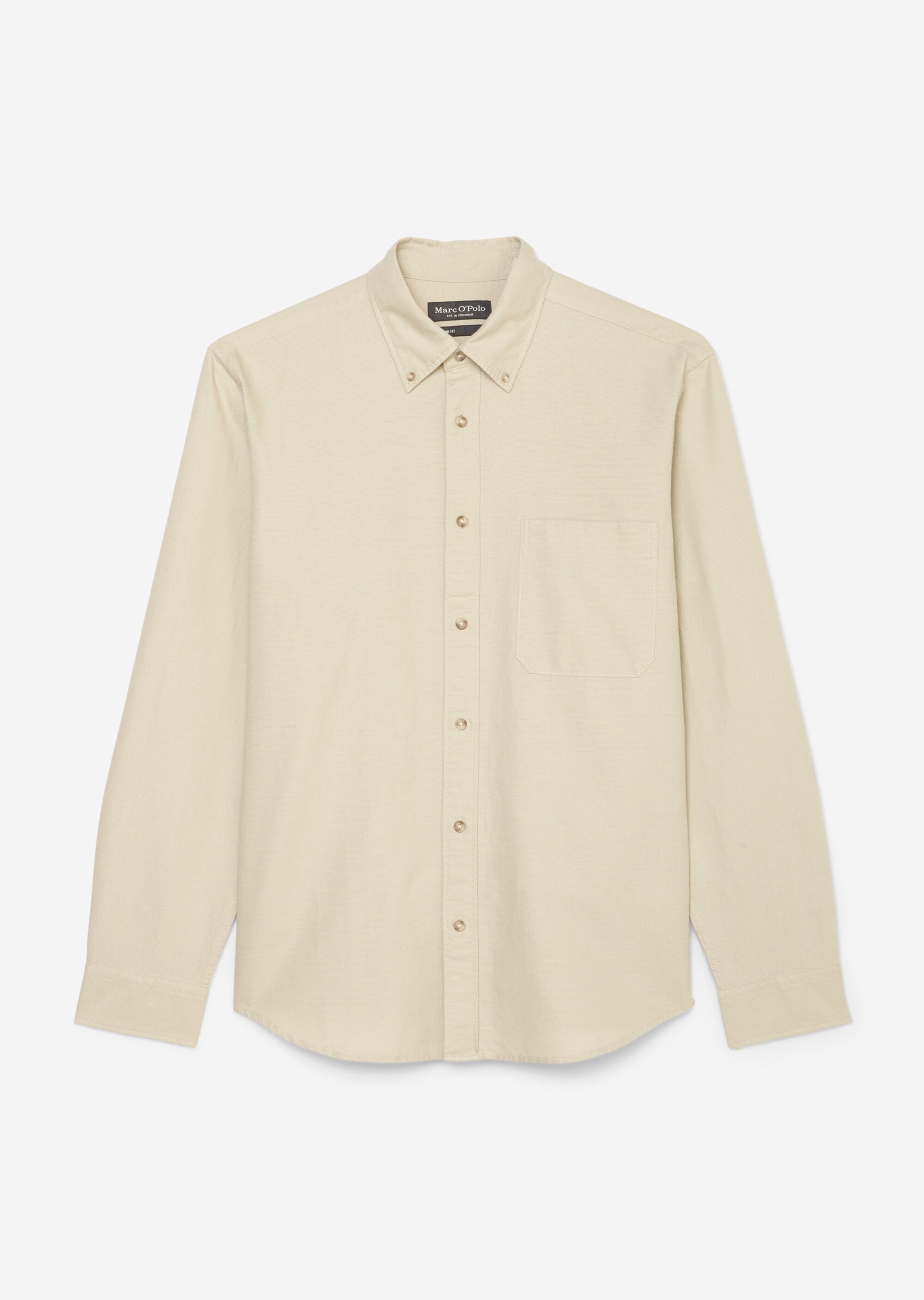 Chambray-Langarm-Hemd regular aus Bio-Baumwolle und Leinen