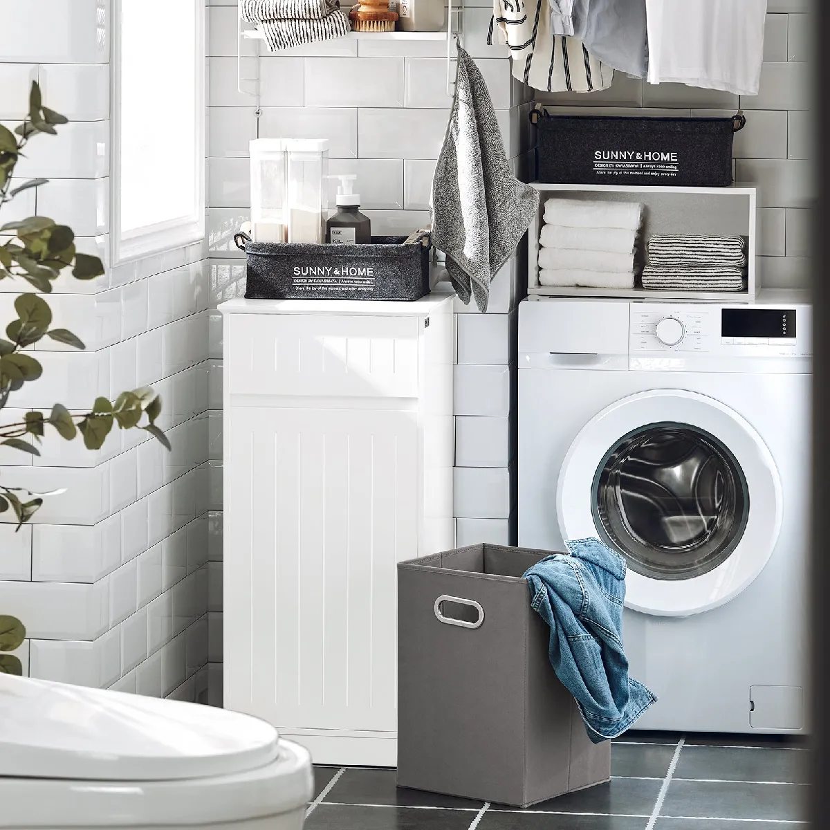 SoBuy Armoire à linge BZR110-W