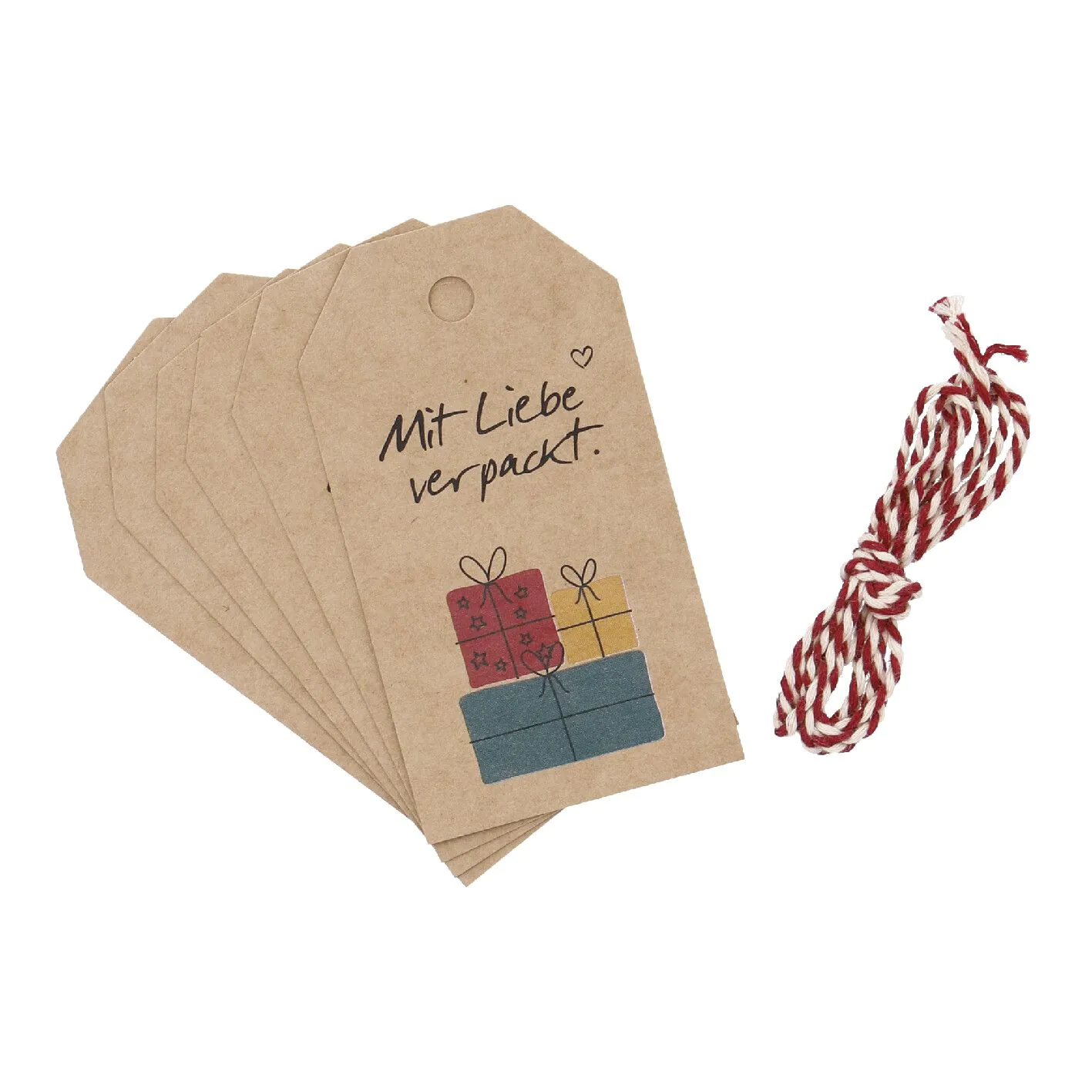 6er Set Anhänger mit Kordel, Geschenke