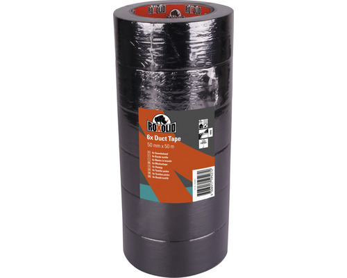 Roxolid textieltape Profipack zwart 6x 50 mm x 50 m