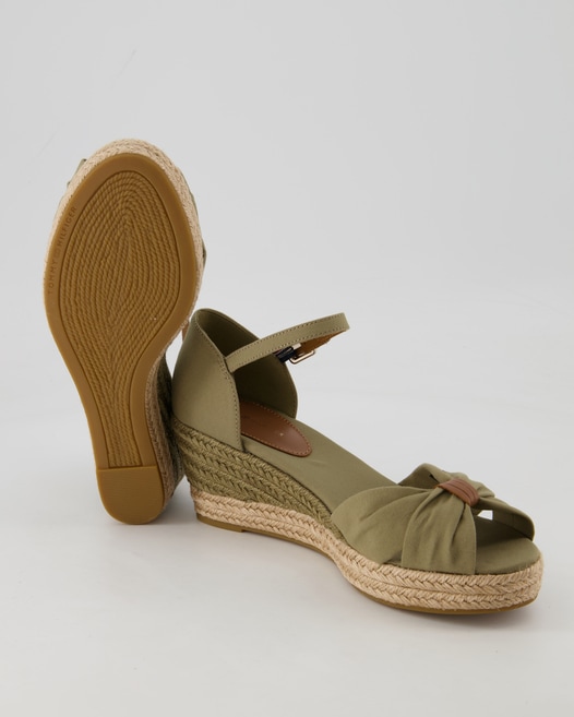 Tommy Hilfiger Basic Open Toe Mid Wedge Sandalen in Grün