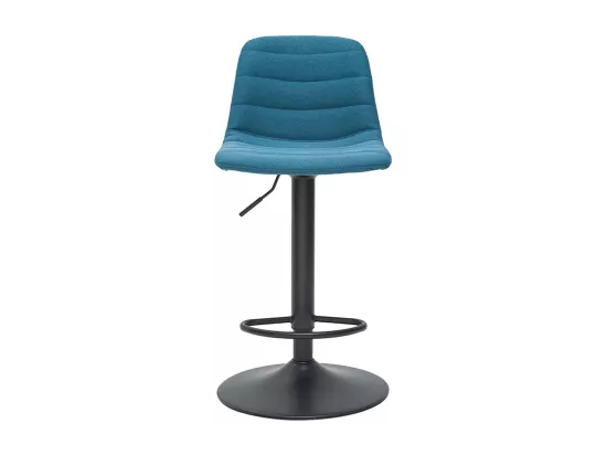 Tabourets de bar réglables en tissu et métal bleu canard (lot de 2) SAURY