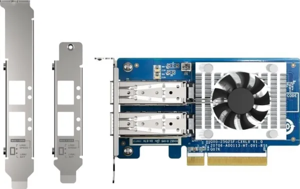 QNAP QXG-25G2SF-CX6 - Netværksadapter - PCIe 4.0 x8 lavprofil - 25 Gigabit SFP28 x 2 - for QNAP TS-H2490FU