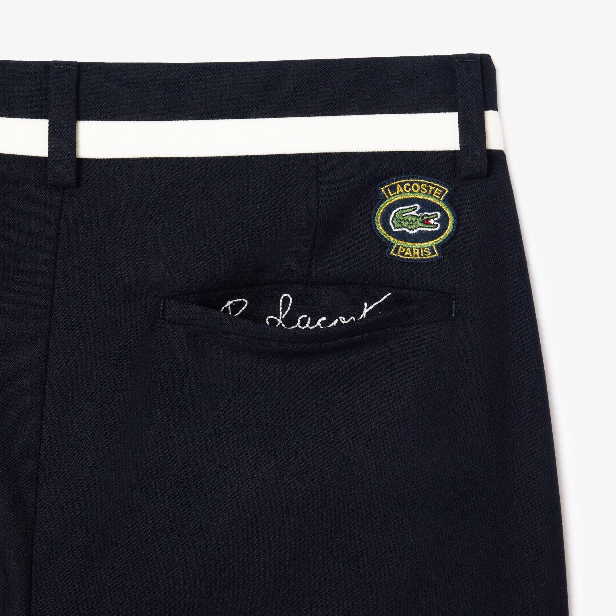 Pantalon de costume en twill premium avec badge Pantalons & Shorts - Bleu - Lacoste - Homme
