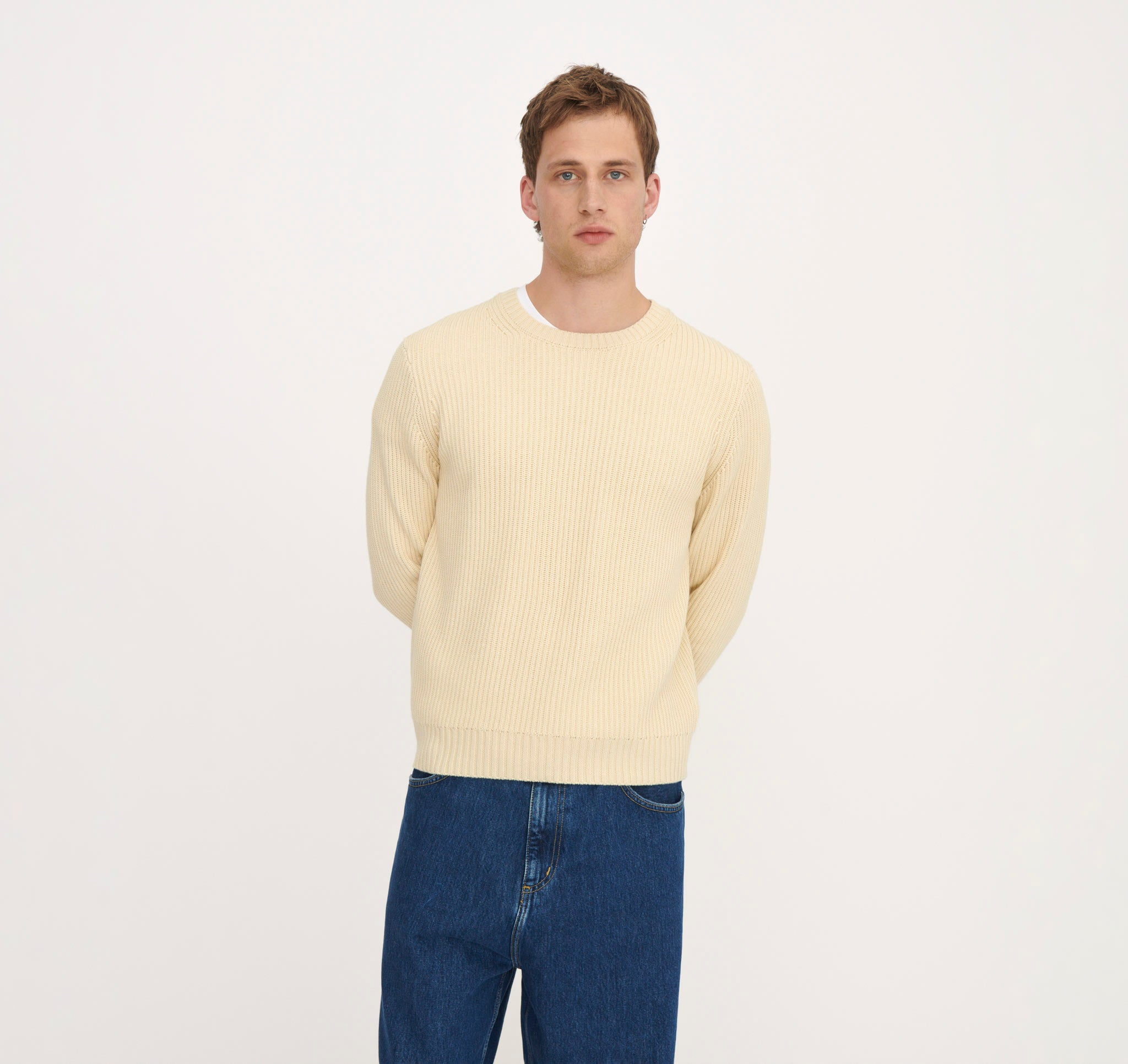 COTTON<br>Soft Knit Chunky Crewneck Sweater
