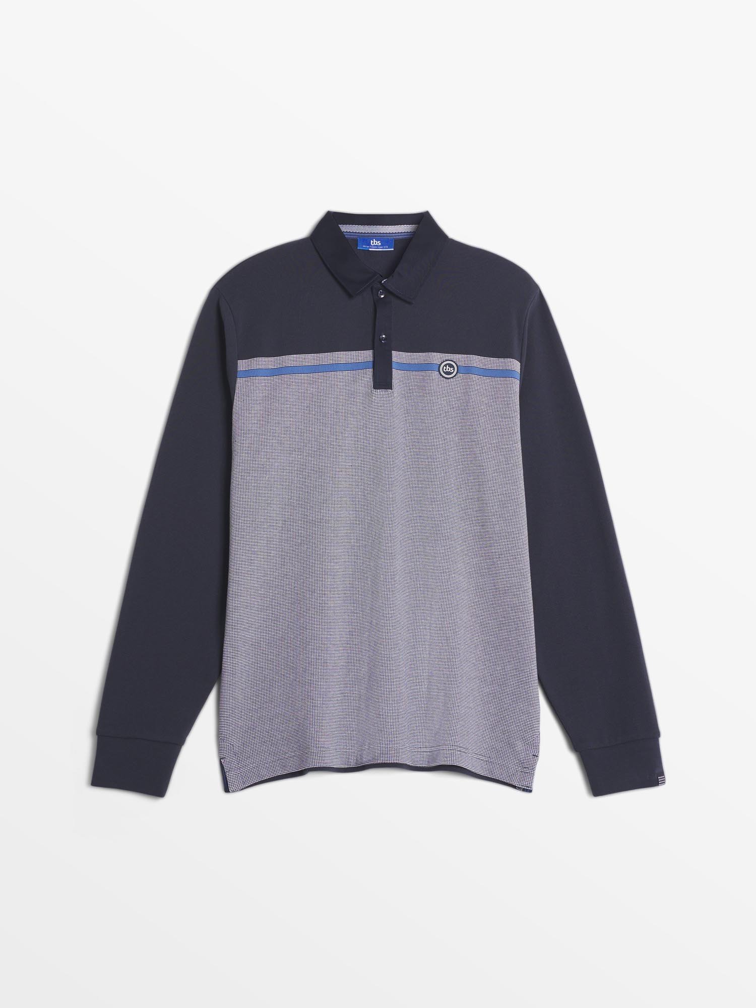 Polo Homme Chaud Manches Longues Marine