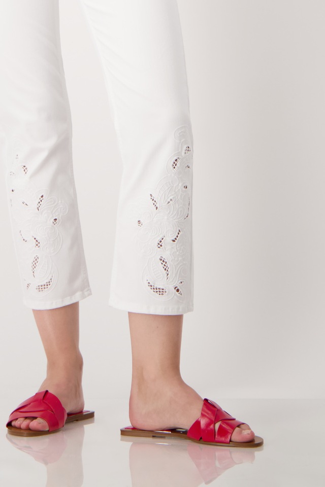 Monari 7/8-Jeans »Hose Jeans Lochspitze 66c«, mit Lochmusterspitze