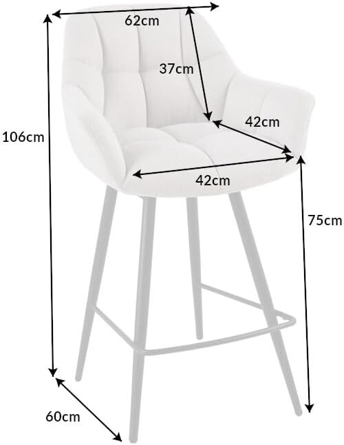 riess.ambiente Drehbarer Barhocker Papillon Champagner beige Samt 180° Barstuhl Küche mit Lehnen Schwarze Metallbeine hoher Stuhl Tresenstuhl Küchenstuhl