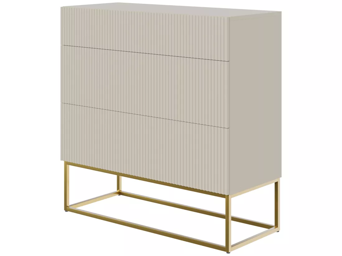 Commode avec tiroirs - 90 cm - taupe (gris-beige) - VELDIO