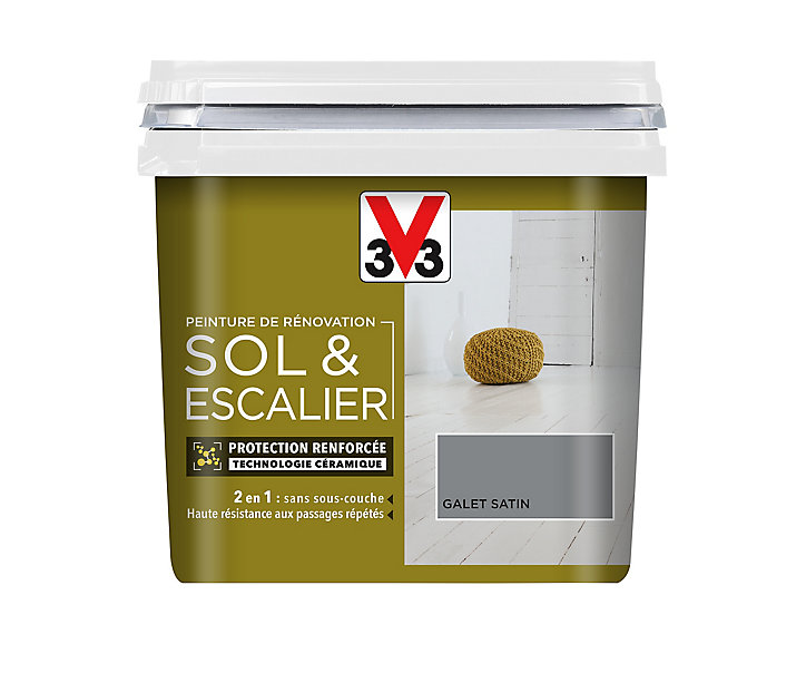 Peinture de rénovation sol et escalier V33 galet satin 0,75L