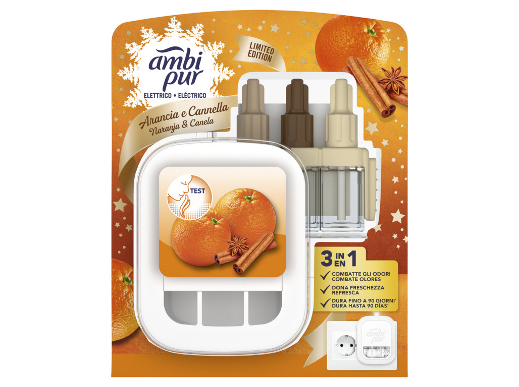 AMBIENTADOR AMBIPUR ELECTRICO LARANJA E CANELA 20ML