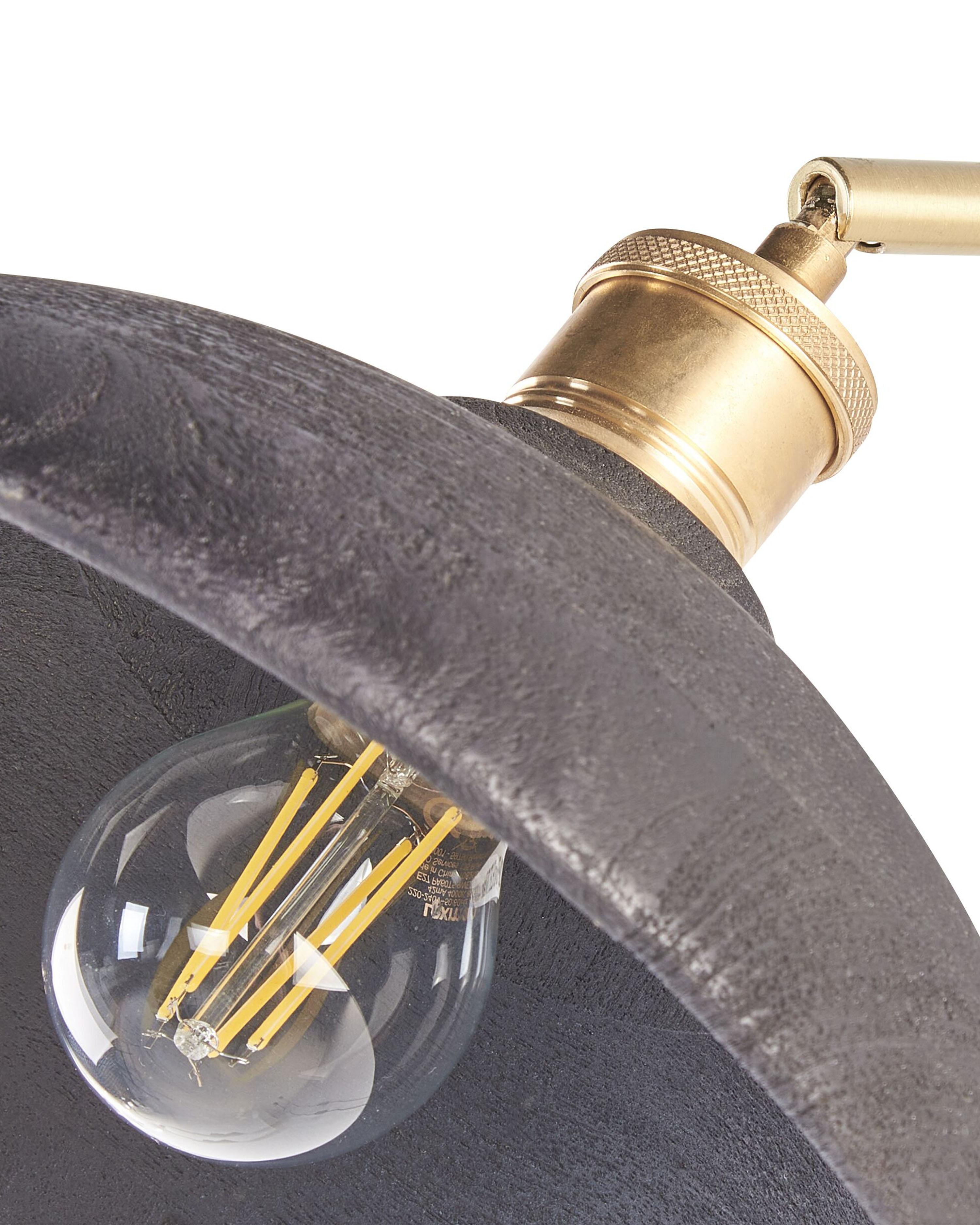 Wandlamp YERALA verstelbaar Mangohout Zwart
