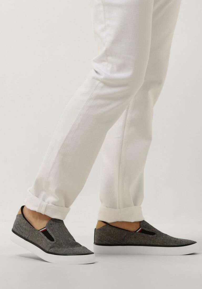 TOMMY HILFIGER zwarte tommy hilfiger instappers tommy hilfiger hi vulc low slipon chambray