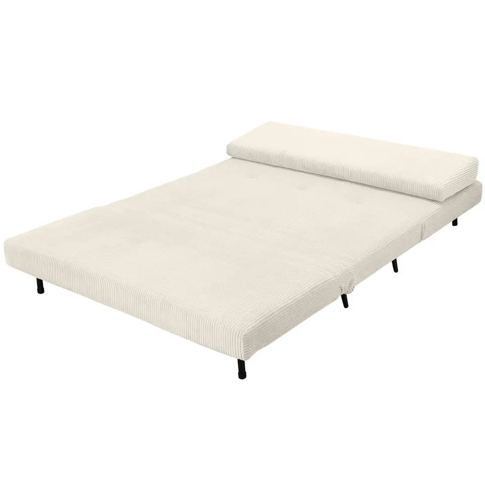 Mallory - Slaapbank 140 cm in crèmekleurige stof