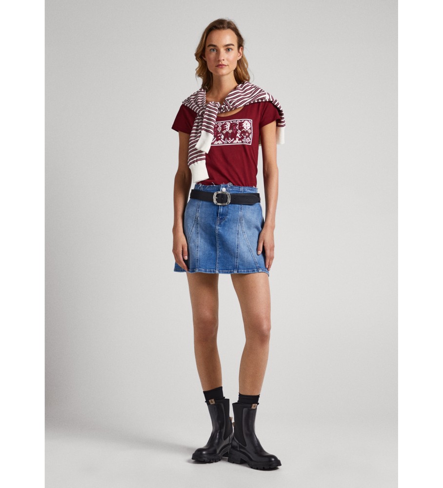 Camiseta Pepe Jeans Brandi cor vinho
