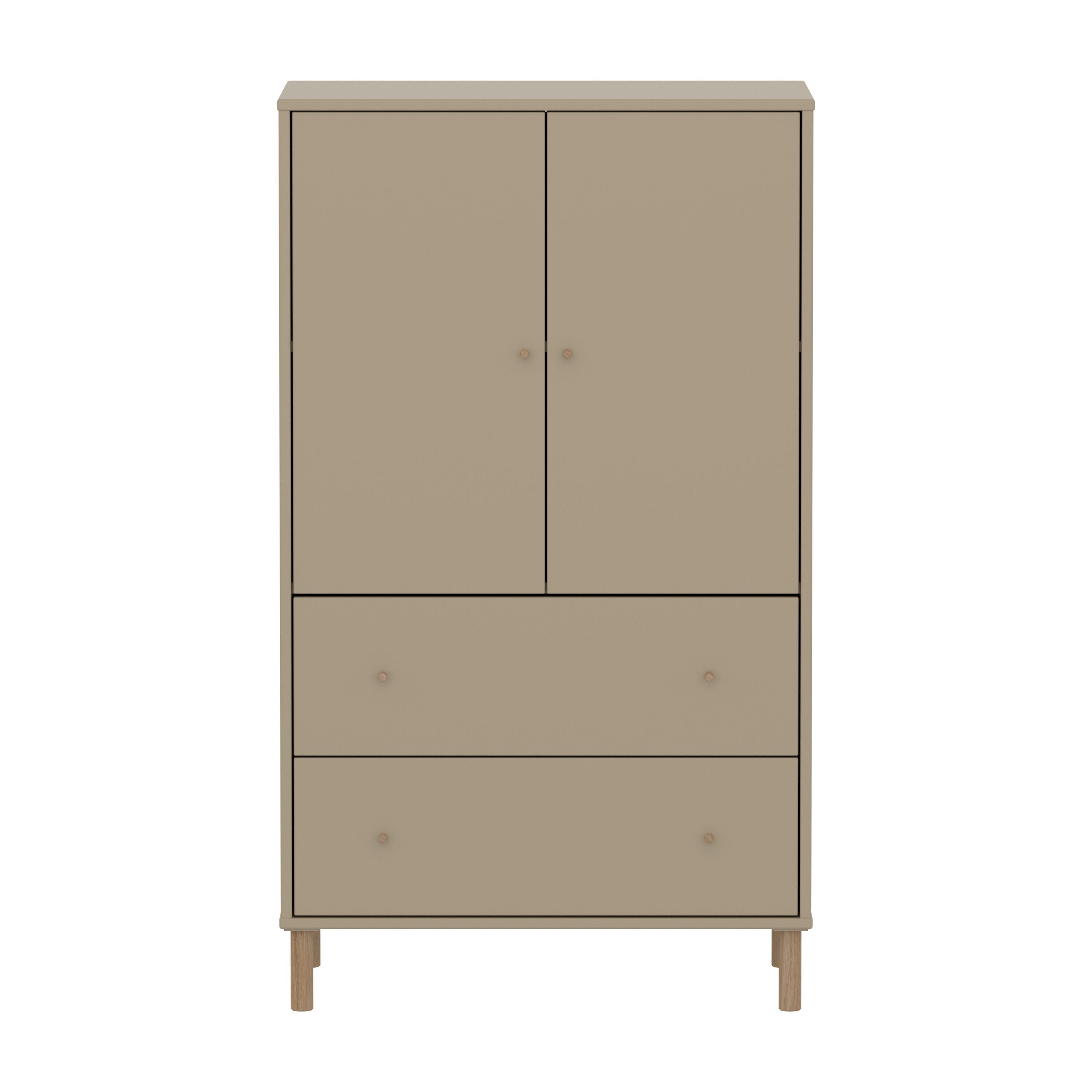 SAGA Schrank mi Schubl oat,oak knobs/Füs - Oat / B: 75.0 cm x T: 45.0 cm x H: 129.5 cm