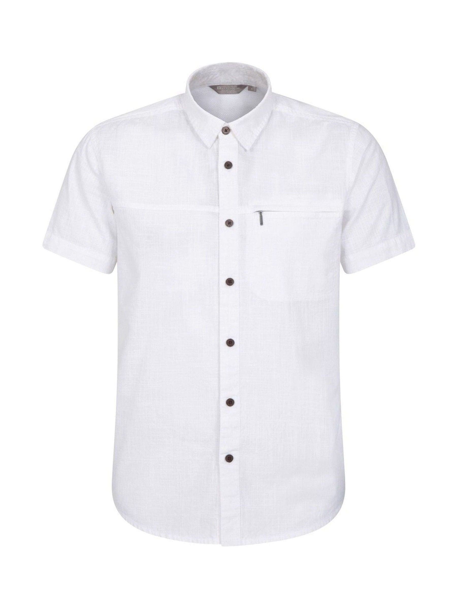 Wit - Mountain Warehouse Mens Coconut Slub Texture Short Sleeve 100% Cotton Shirt