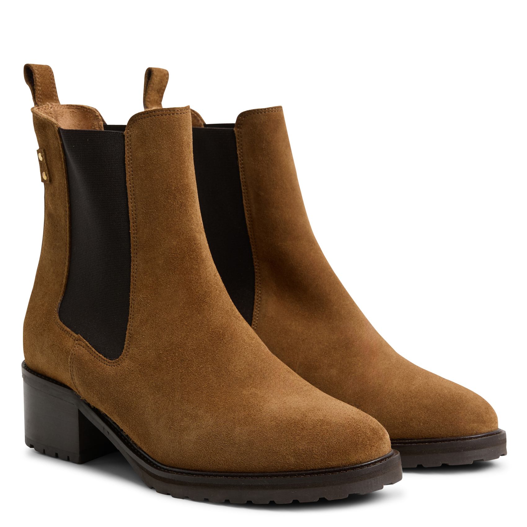 GOLDA - Bottines en cuir velours | Beige
