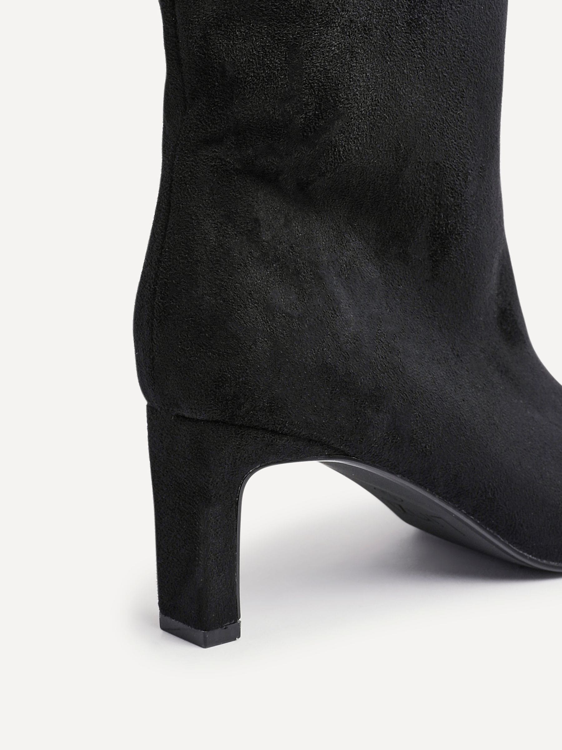 Zwart chroom - Linzi Uptown Slim Block Heel High Leg Boots