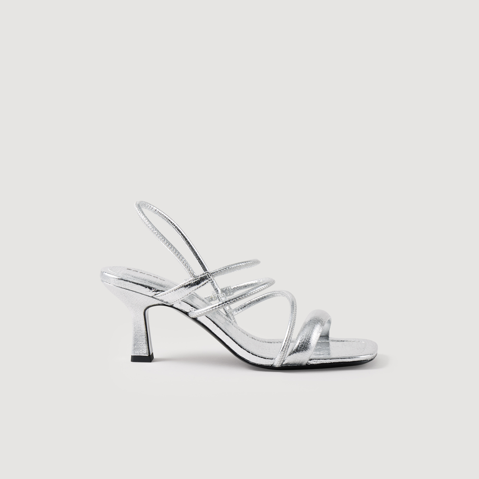 Sandales en cuir metallise
