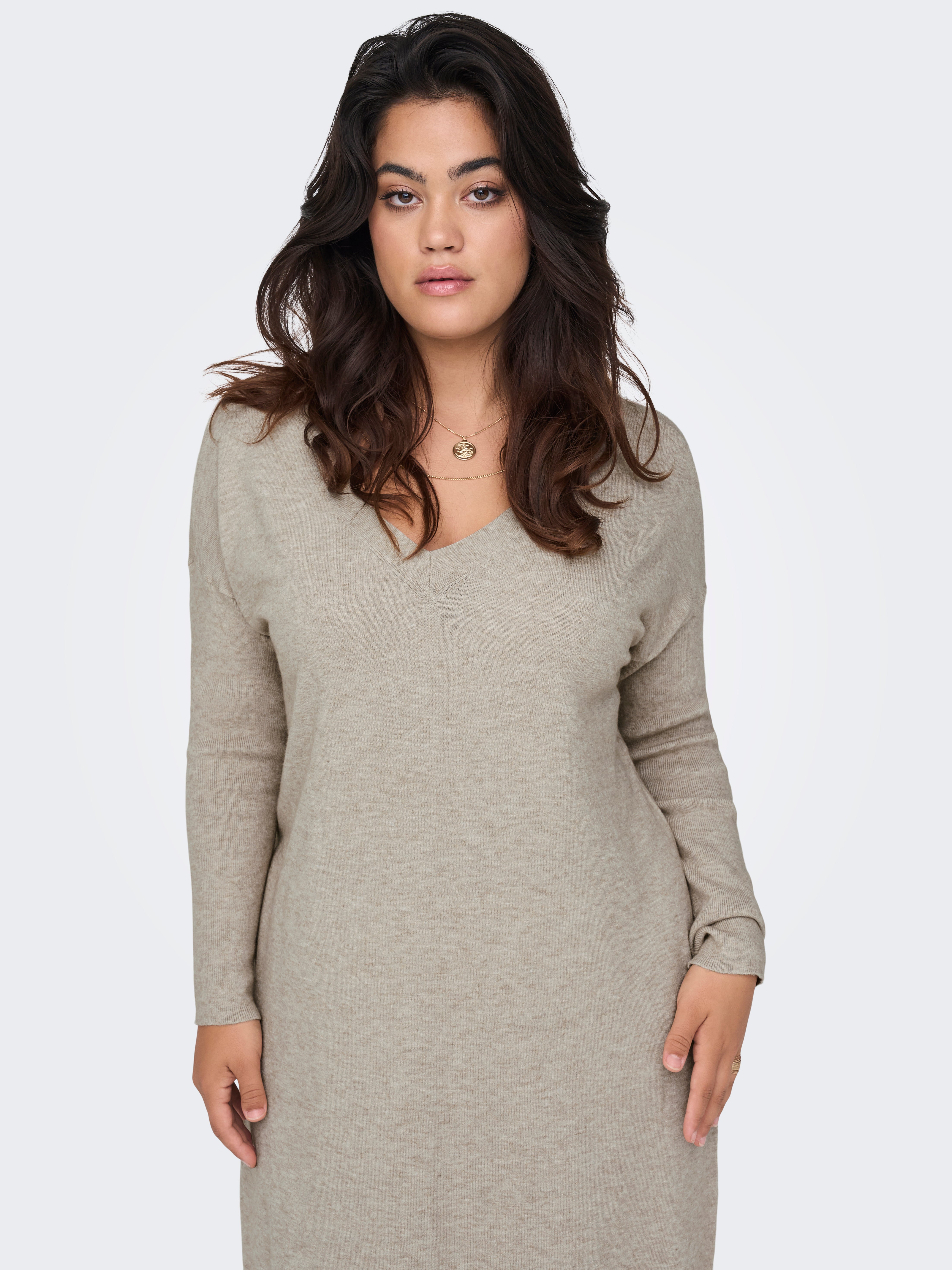 CARIBI Langes Kleid Mocha Meringue