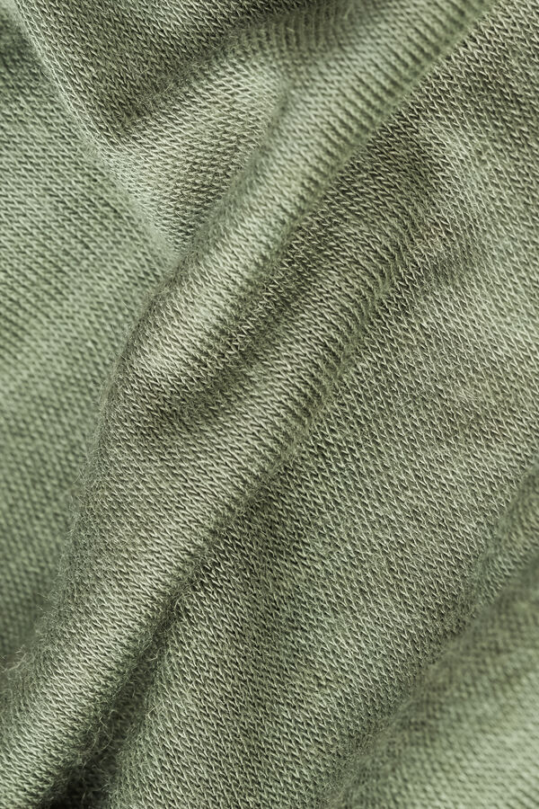 Camiseta de manga comprida com gola alta em cashmere modal ultraleve