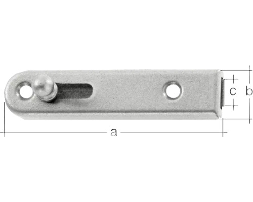 Meubelbout, recht, 70 x 15 x 9 mm, vernikkeld
