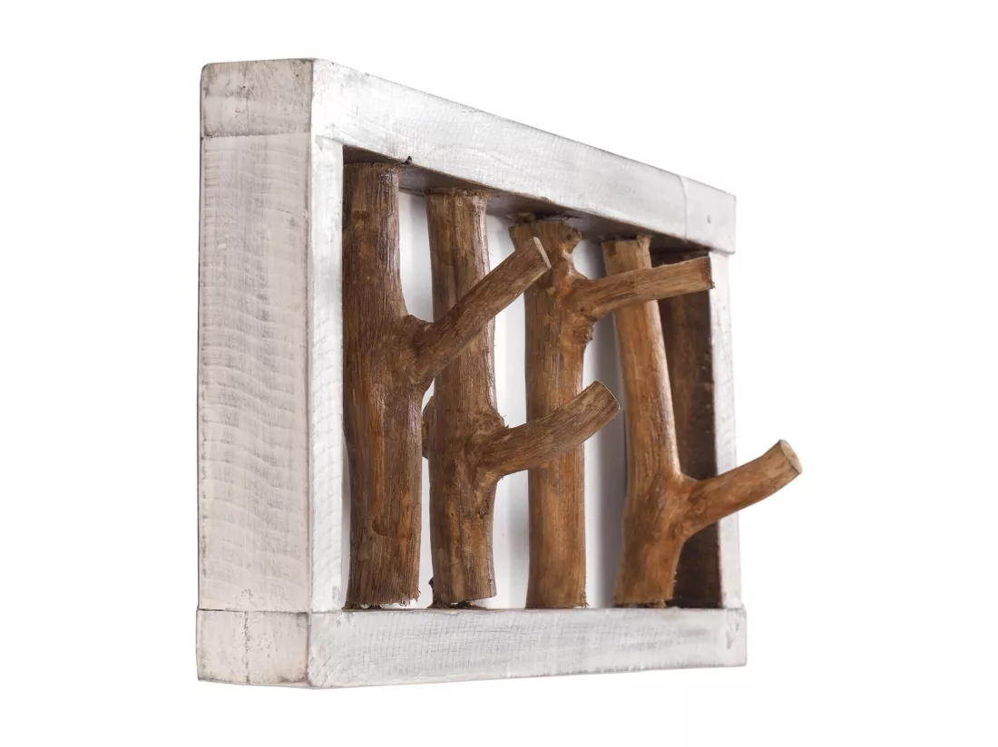 PORTE-MANTEAU MURAL LIMB bois flotté 05 weiß-natur