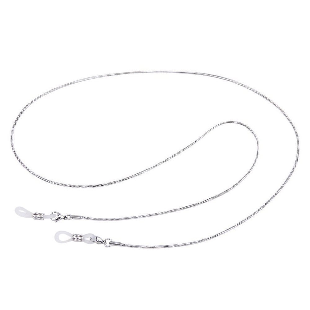 (80cm) Masken / Eyewear Halter Brillenkette Sonnenbrillenband Metall (Schlangenkette) - Silber