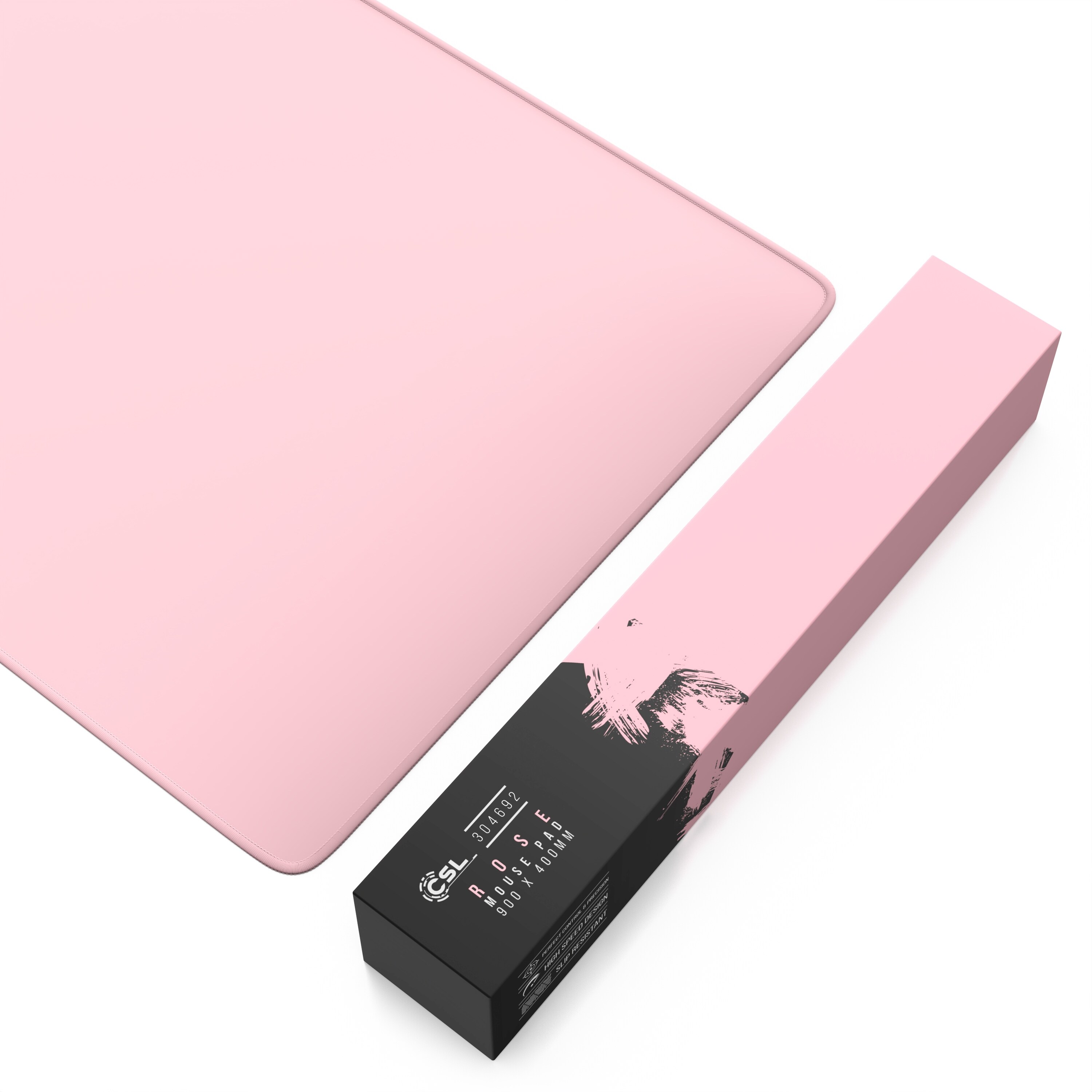 CSL Gaming Mauspad, XXL, 900 x 400 x 3 mm, Schreibtischunterlage, extralarge, waschbar, rosa