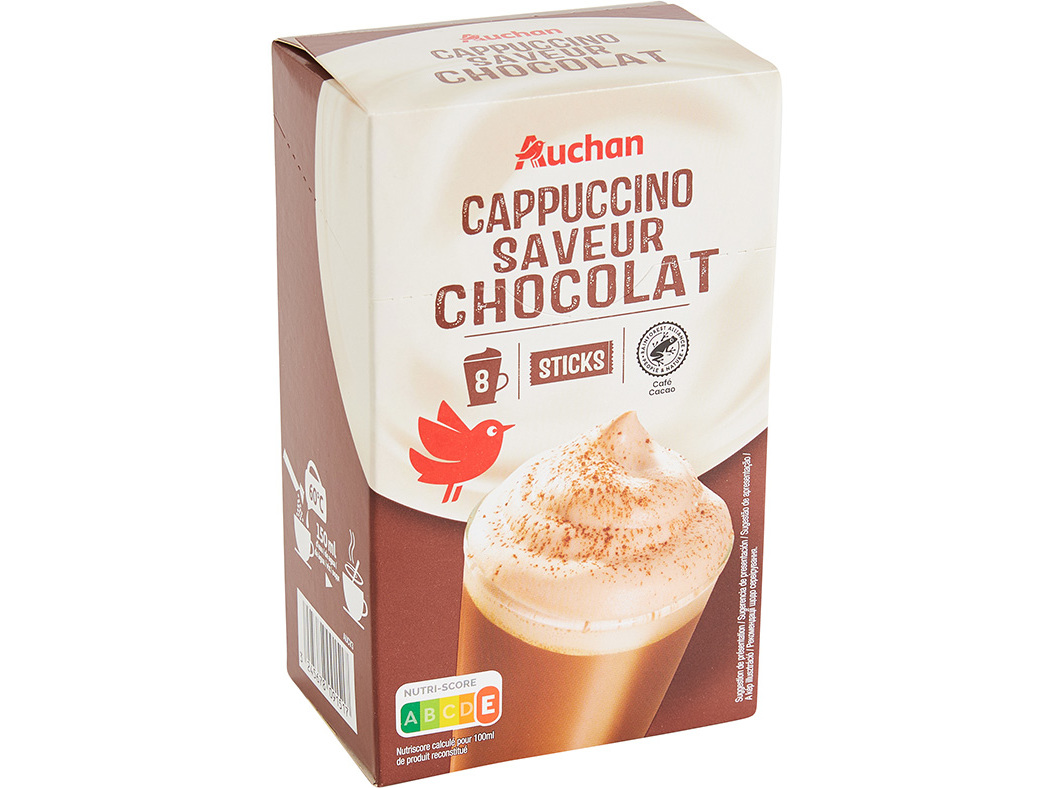 CAFÉ AUCHAN SOLÚVEL CAPPUCCINO CHOCOLATE (18GX8) 144G
