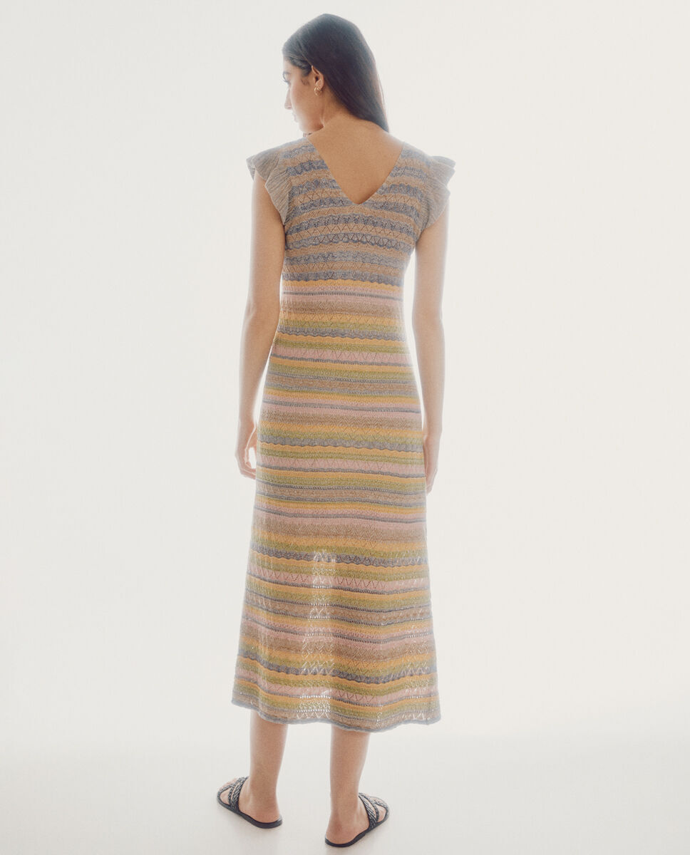 Vestido vazado multicolorido - Multicolorido