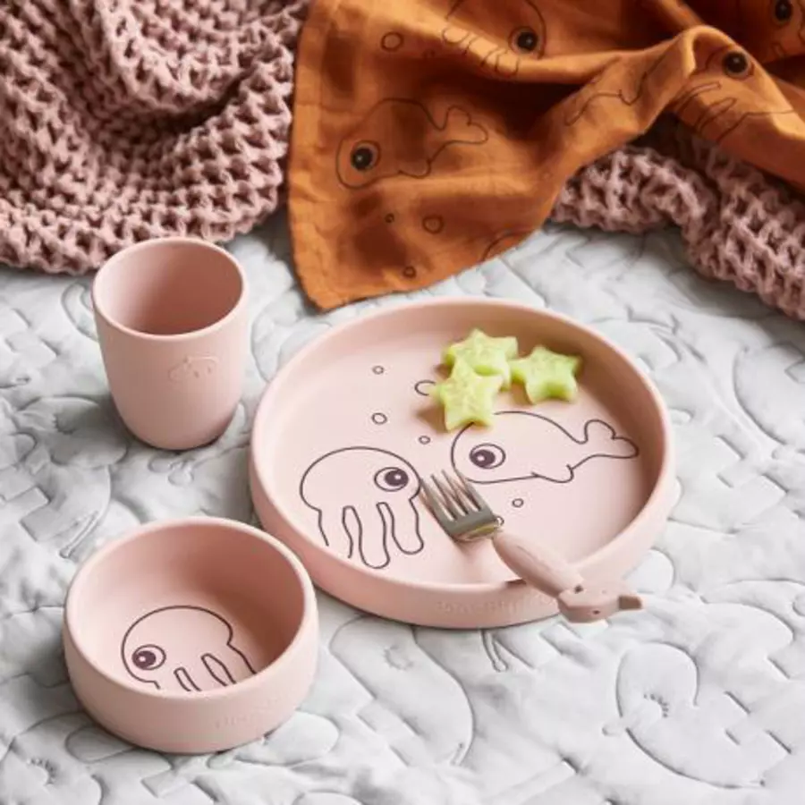 Done by Deer™ Dinner-Set Wasserfreunde rosa ab dem 6. Monat