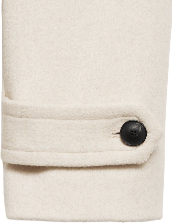 MANGO Wool double-breasted coat with butt Lt pastel grey