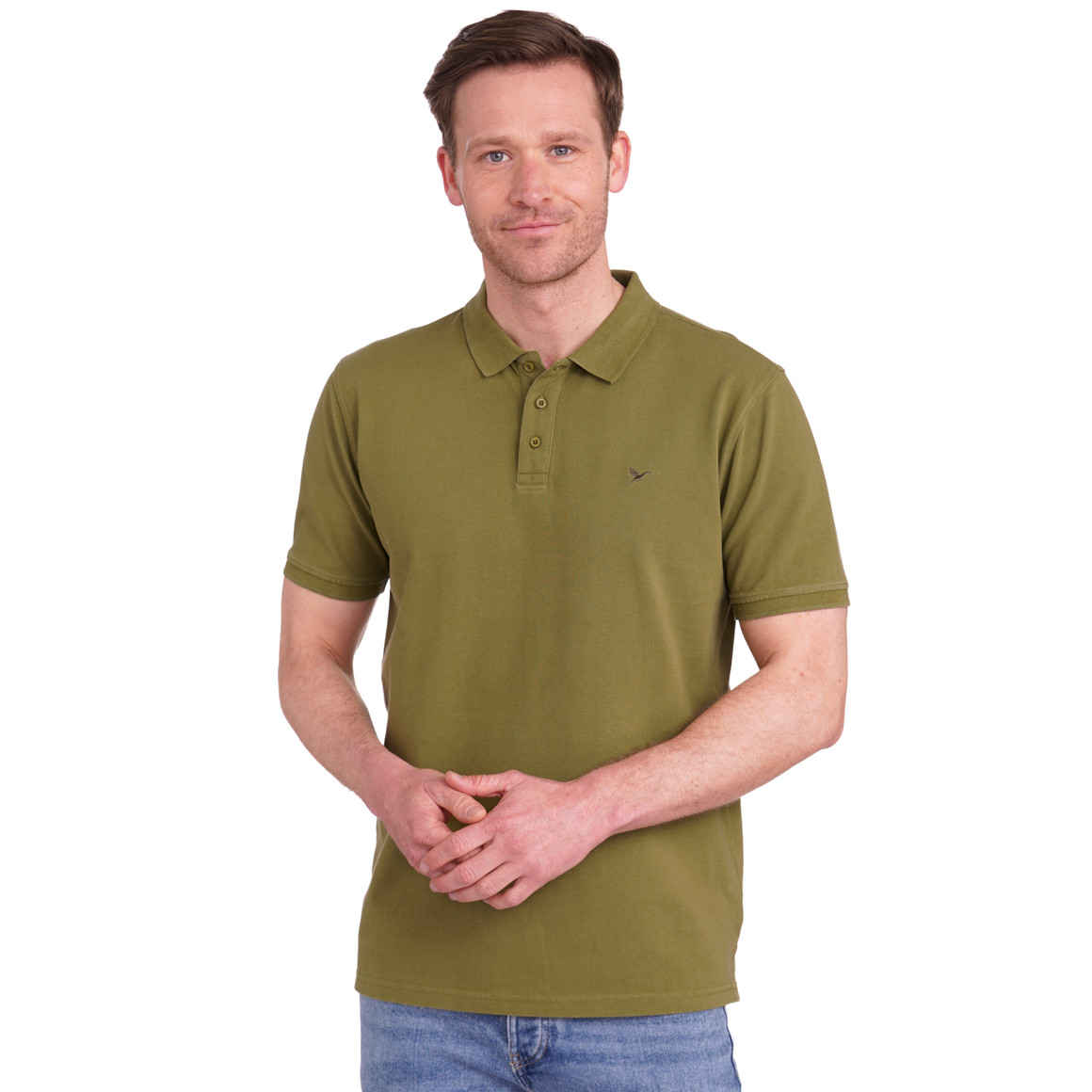 Jonas Nielsen Herren Poloshirt unifarben dunkelgrün